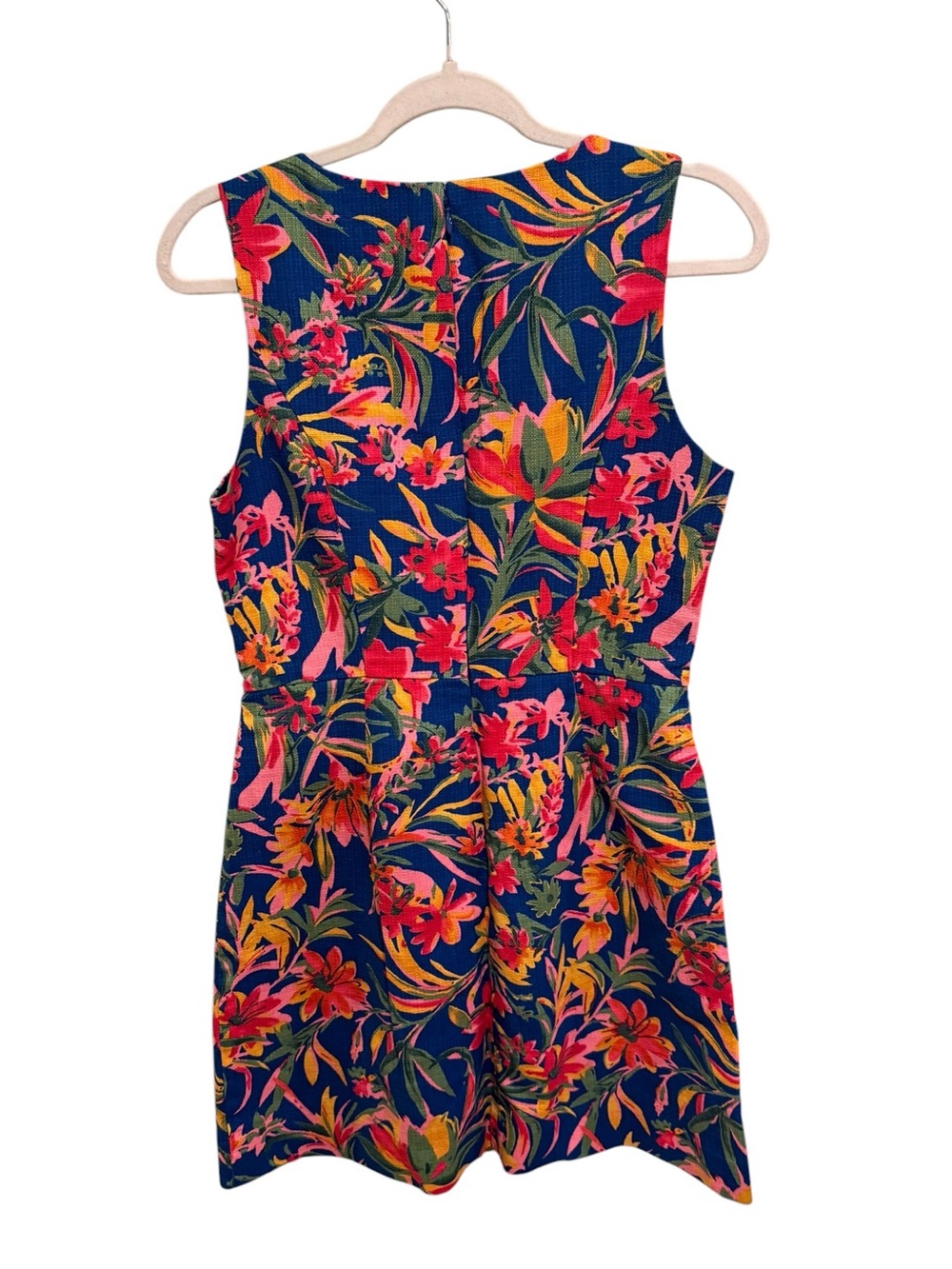 NWOT J. Crew Navy Tropical Floral Mini Dress -Textured Weave 100% Cotton -Size 8 - Picture 6 of 6